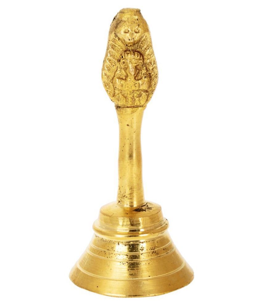     			Kesar Zems Brass Mandir Bell (8 cm x 4 cm x 4 cm, Gold)