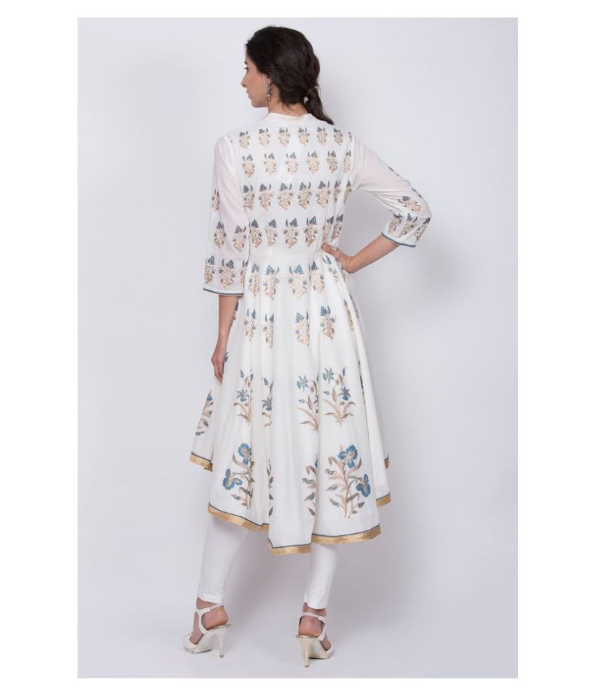 Biba Cotton Kurti With Churidar Stitched Suit Buy Biba Cotton Kurti