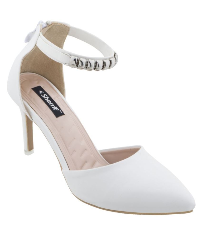 stiletto heels white