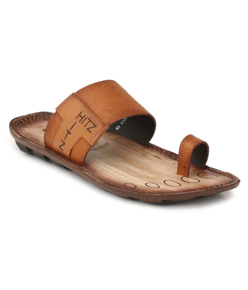 Hitz Tan Leather Slippers Price in India- Buy Hitz Tan Leather Slippers  Online at Snapdeal