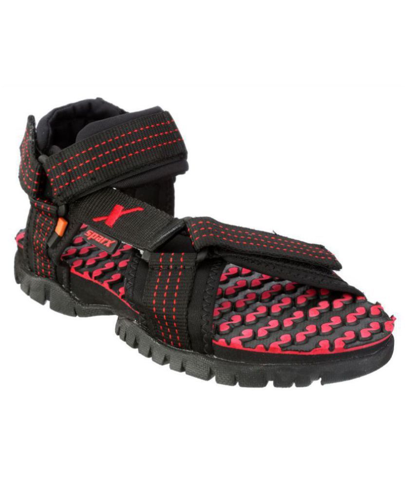 black canvas sandals