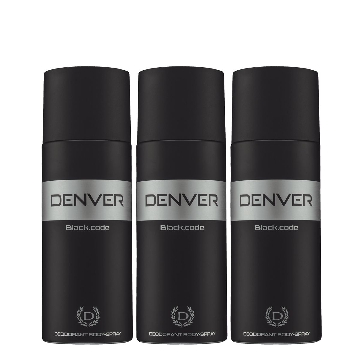     			Denver Black Code Deodorant Body Spray 150Gm Each (Pack Of 3)