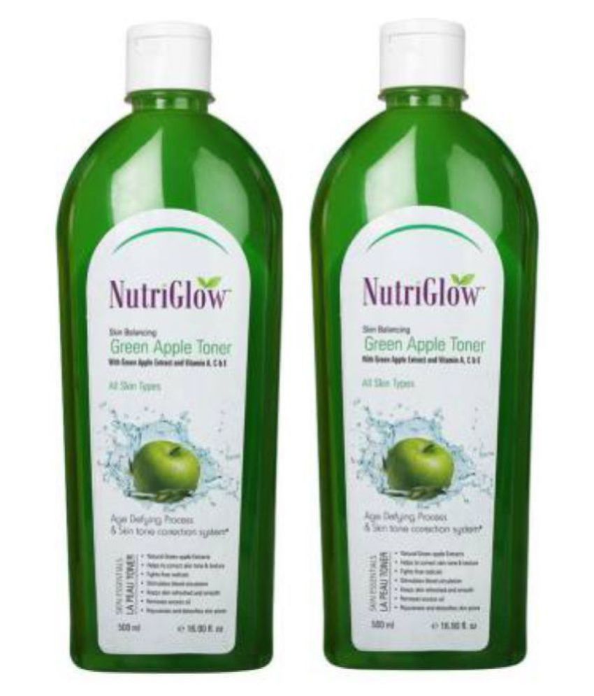 Nutriglow Green Apple Toner 500 ml Each Skin Freshener 500 mL Pack of 2