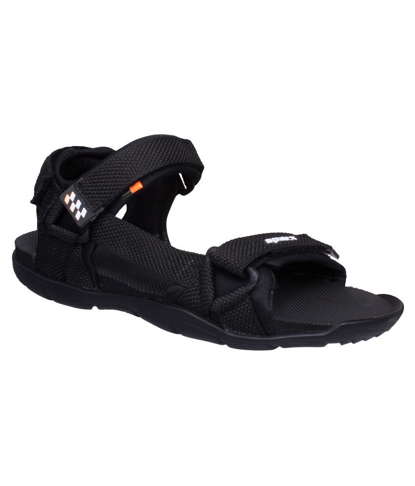 Sparx Black Synthetic Floater Sandals 