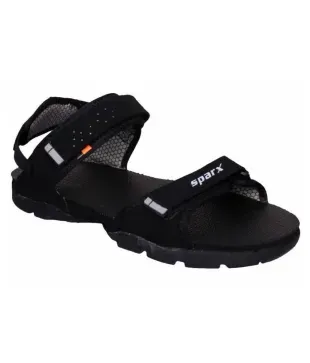 sparx black slippers