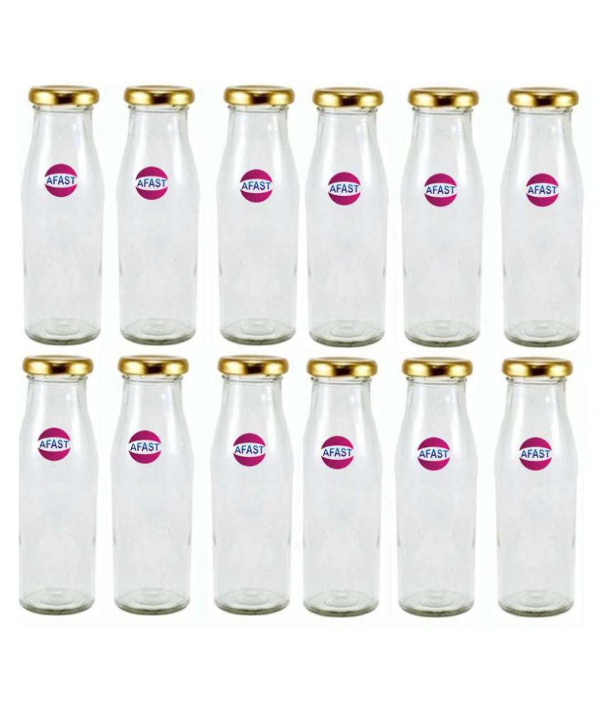     			Afast Glass Storage Bottle, Clear, Pack Of 12, 300 ml