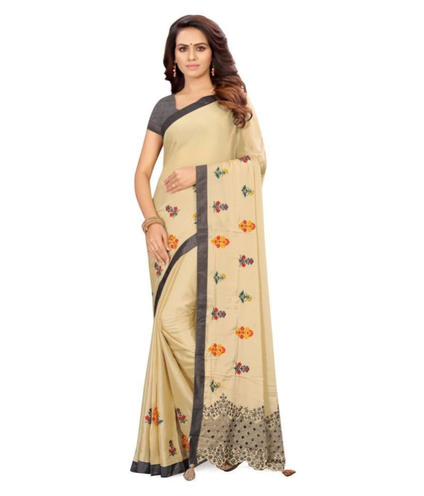     			Shaily Retails Beige Georgette Saree