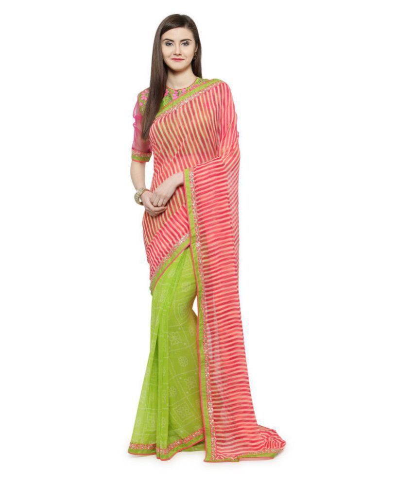     			Shaily Retails Green Georgette Saree