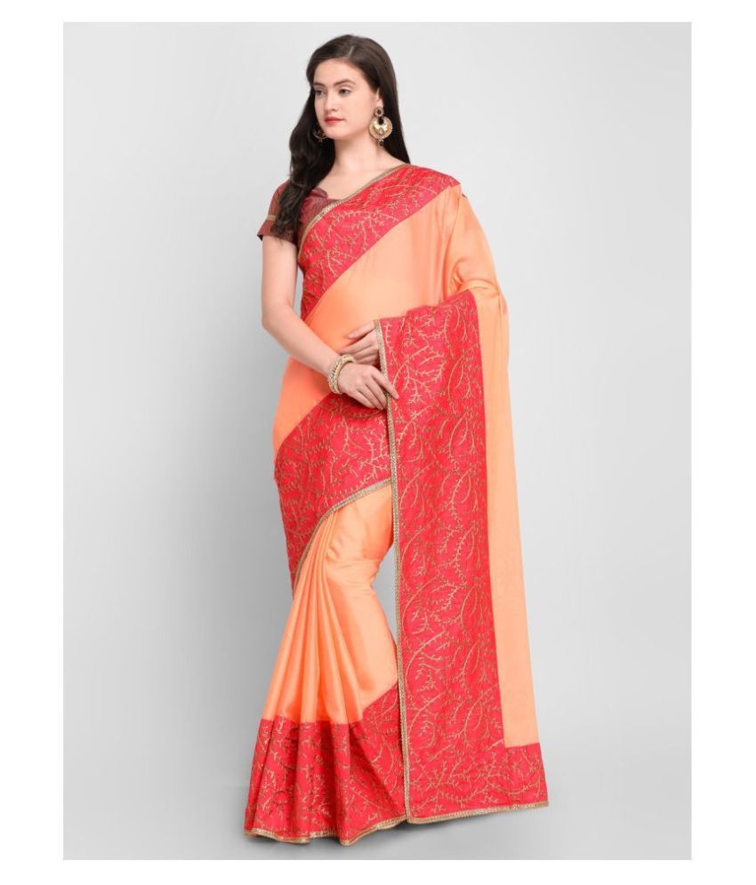     			Shaily Retails Pink Crepe Saree