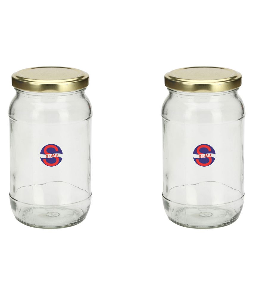     			Afast Glass Container, Transparent, Pack Of 2, 500 ml
