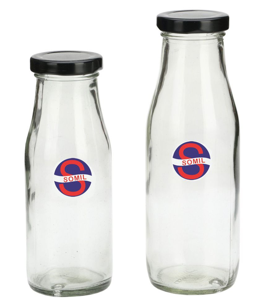     			Afast Glass Storage Bottle, Clear, Pack Of 2, 300 ml