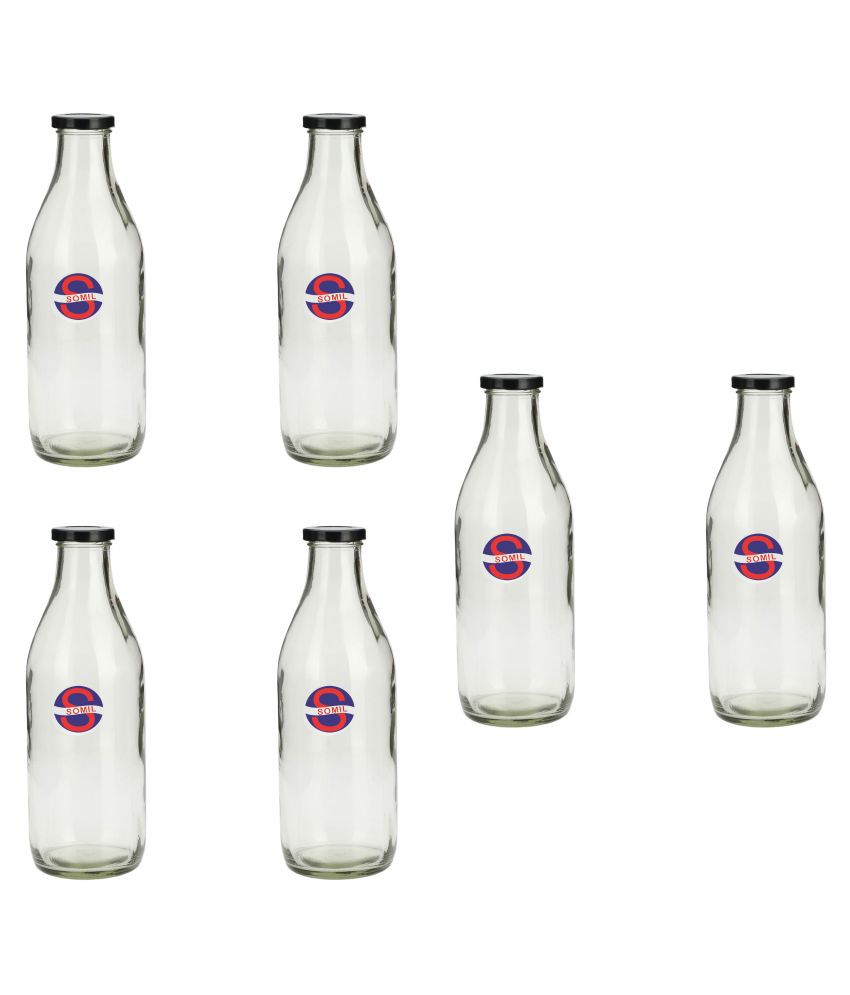    			Afast Glass Storage Bottle, Clear, Pack Of 6, 1000 ml