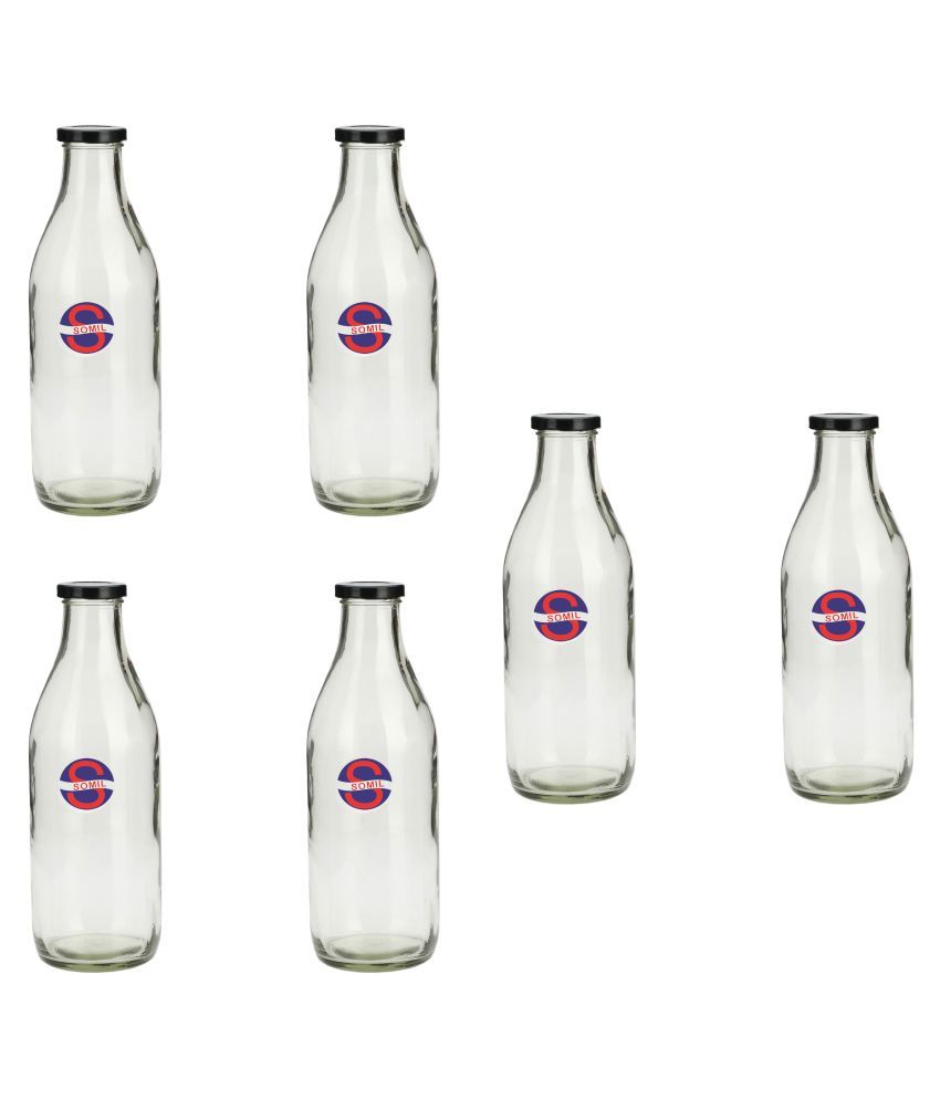     			Afast Glass Storage Bottle, Clear, Pack Of 6, 1000 ml