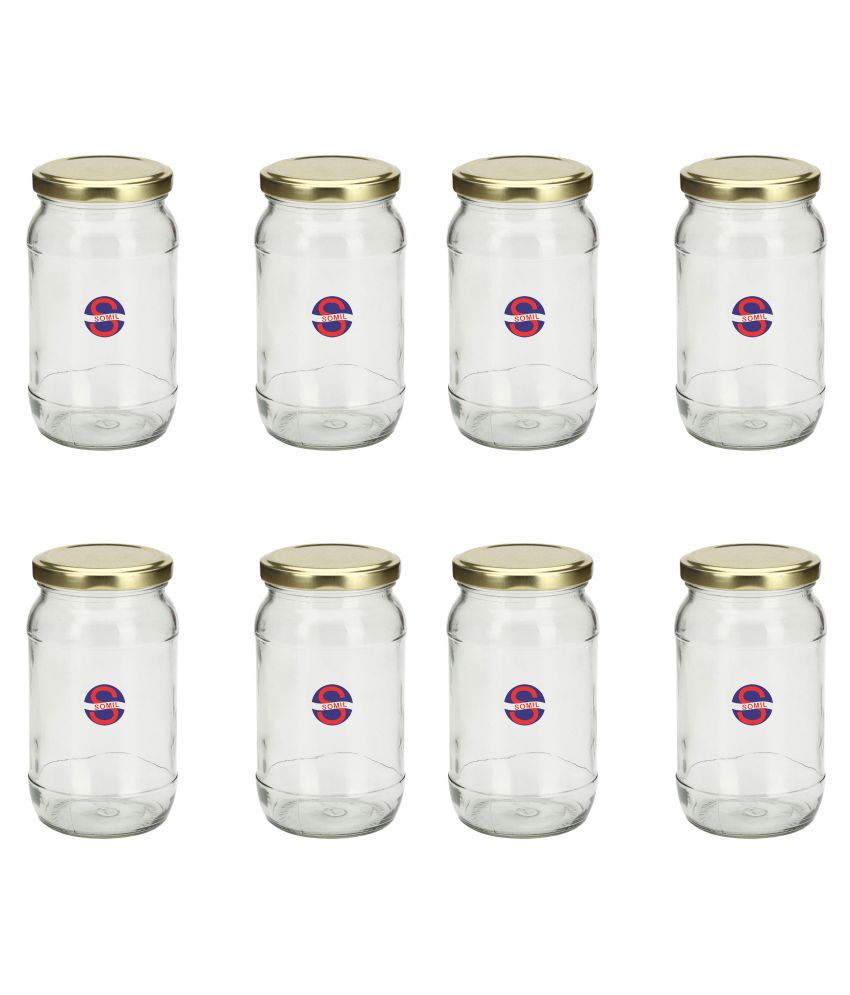     			Afast Glass Container, Transparent, Pack Of 8, 500 ml