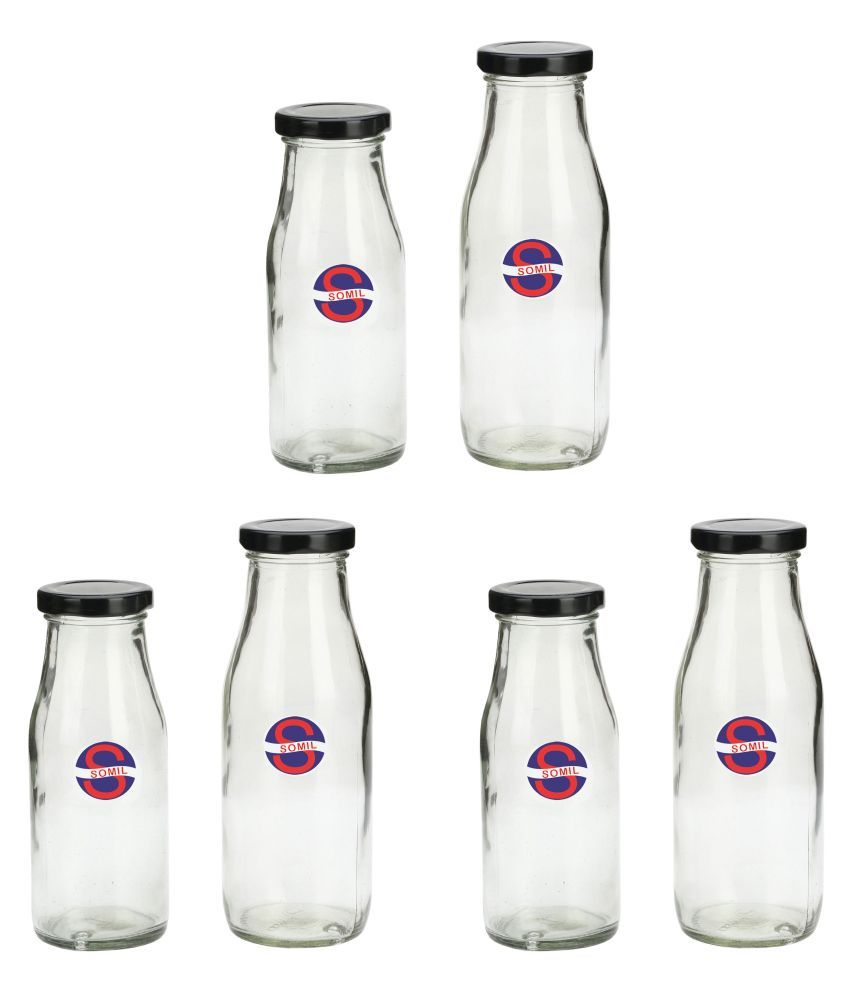     			Afast Glass Storage Bottle, Clear, Pack Of 6, 300 ml