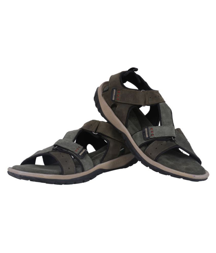 Woodland Green Leather Sandals - Buy Woodland Green Leather Sandals ...
