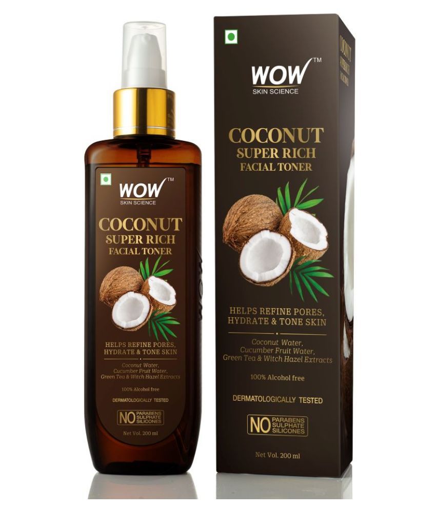 WOW Skin Science Coconut Super Rich Facial Toner for Hydrating & Toning Skin - For All Skin Types - No Parabens, Sulphate & Silicones- 200mL