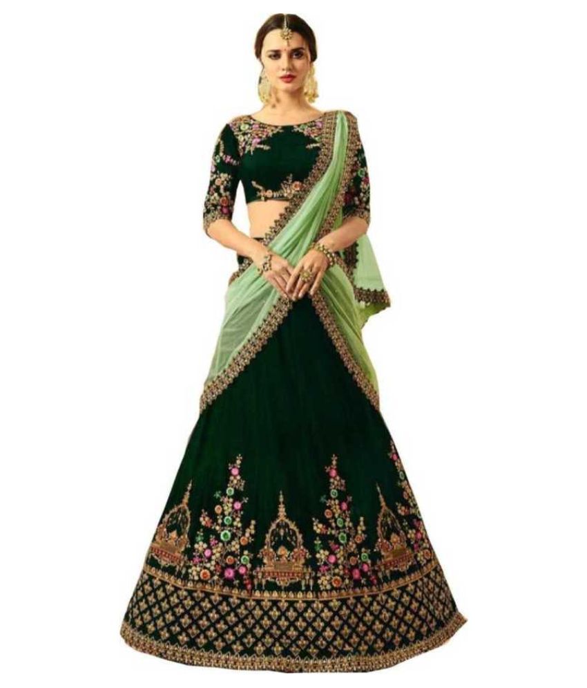 chaniya choli in green colour