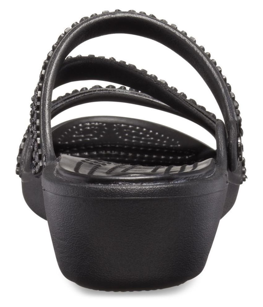 Crocs Black Wedges Heels Price In India Buy Crocs Black Wedges Heels Online At Snapdeal