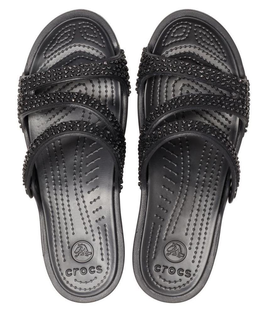 Crocs Black Wedges Heels Price In India Buy Crocs Black Wedges Heels Online At Snapdeal