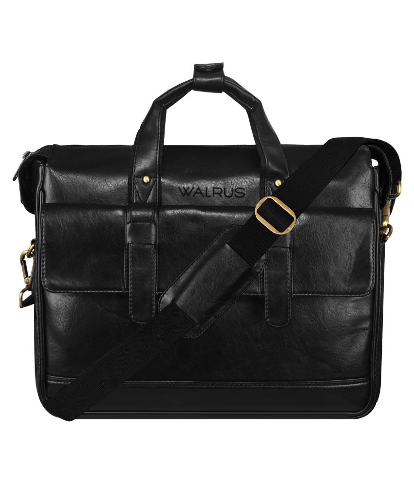 Walrus Black Synthetic Office Bag