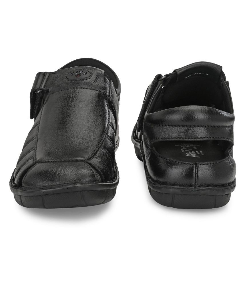 hitz black leather sandals