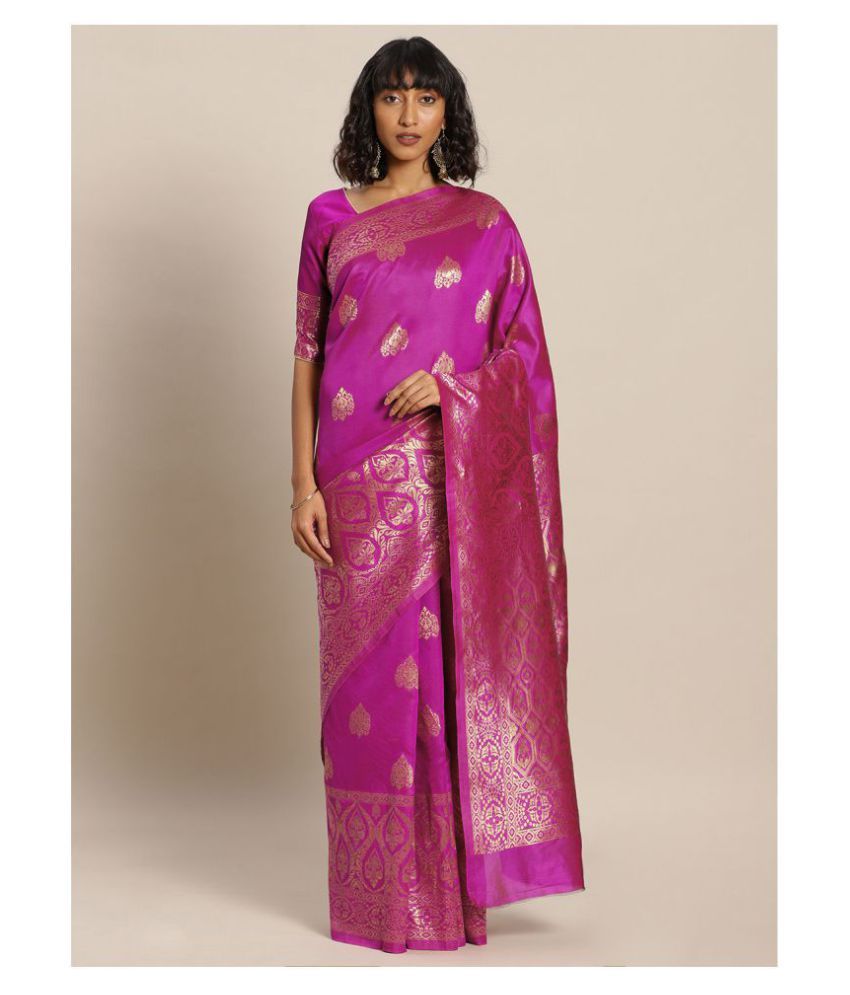 hot pink banarasi saree