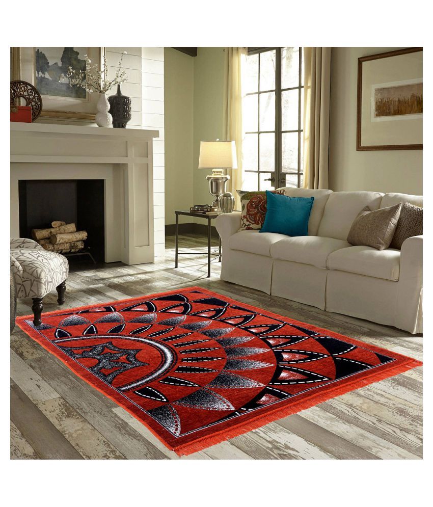 Zesture Multi Poly Cotton Carpet Abstract 4x6 Ft Buy Zesture Multi