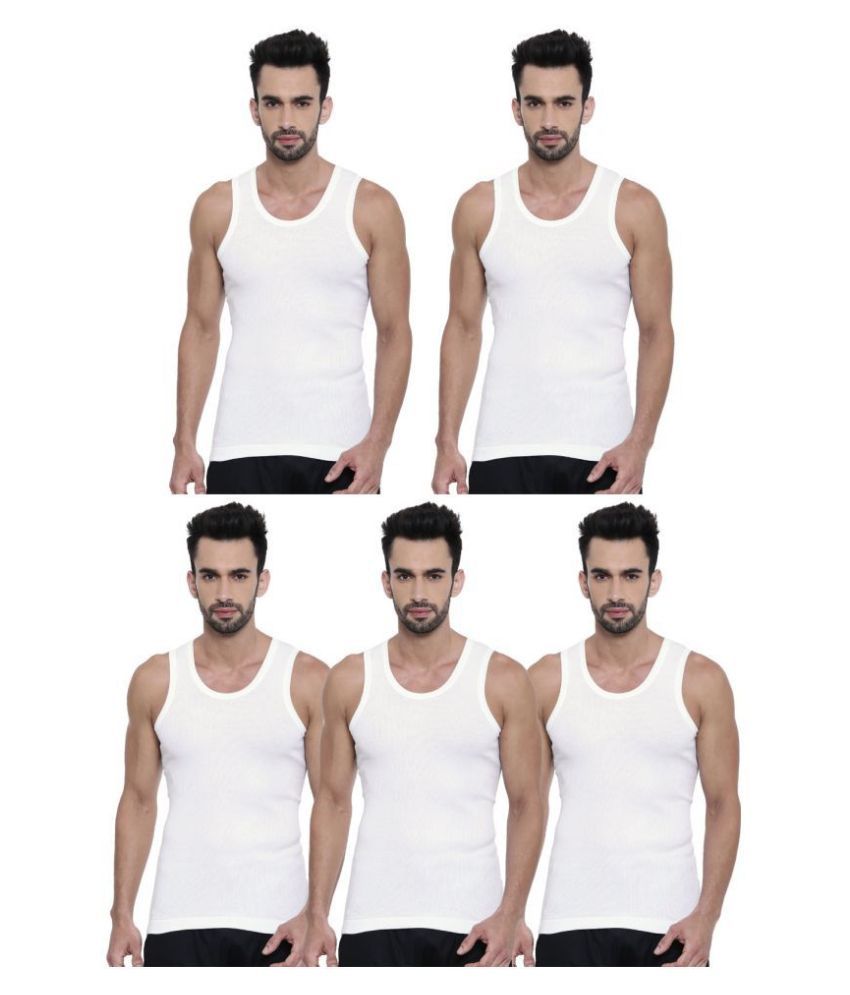     			Dixcy Scott White Sleeveless Vests Pack of 5