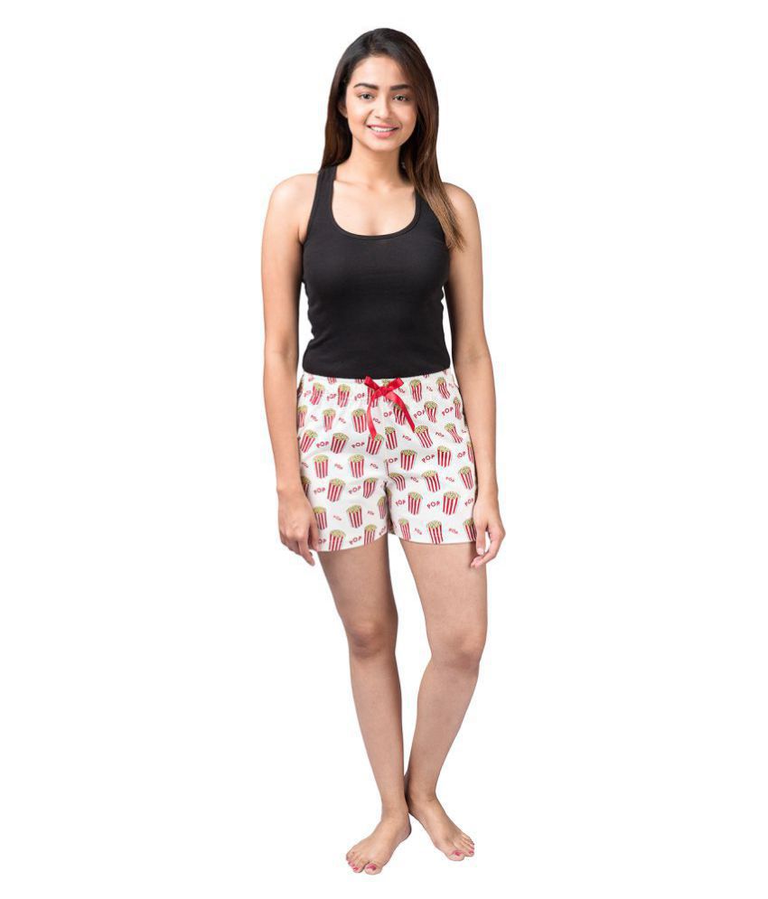 Buy Nite Flite Cotton Night Shorts - Red Online at Best Prices in India - Snapdeal