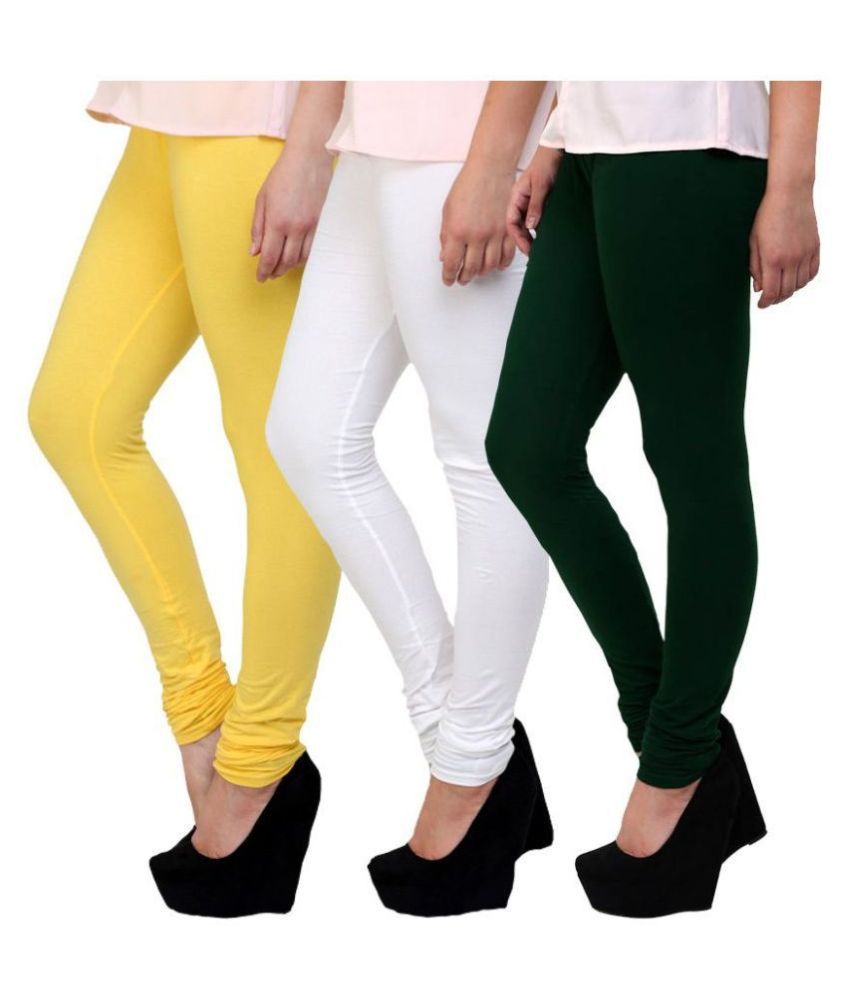     			Famaya - Yellow Cotton Women's Leggings ( Pack of 3 )