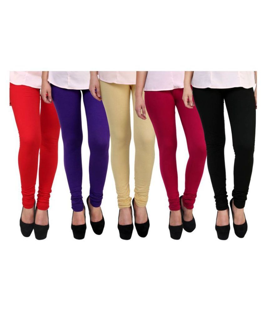     			FnMe Cotton Lycra Pack of 5 Leggings