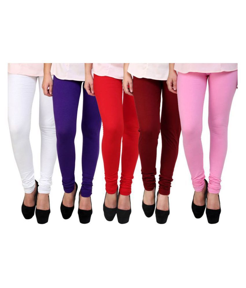     			FnMe Cotton Lycra Pack of 5 Leggings