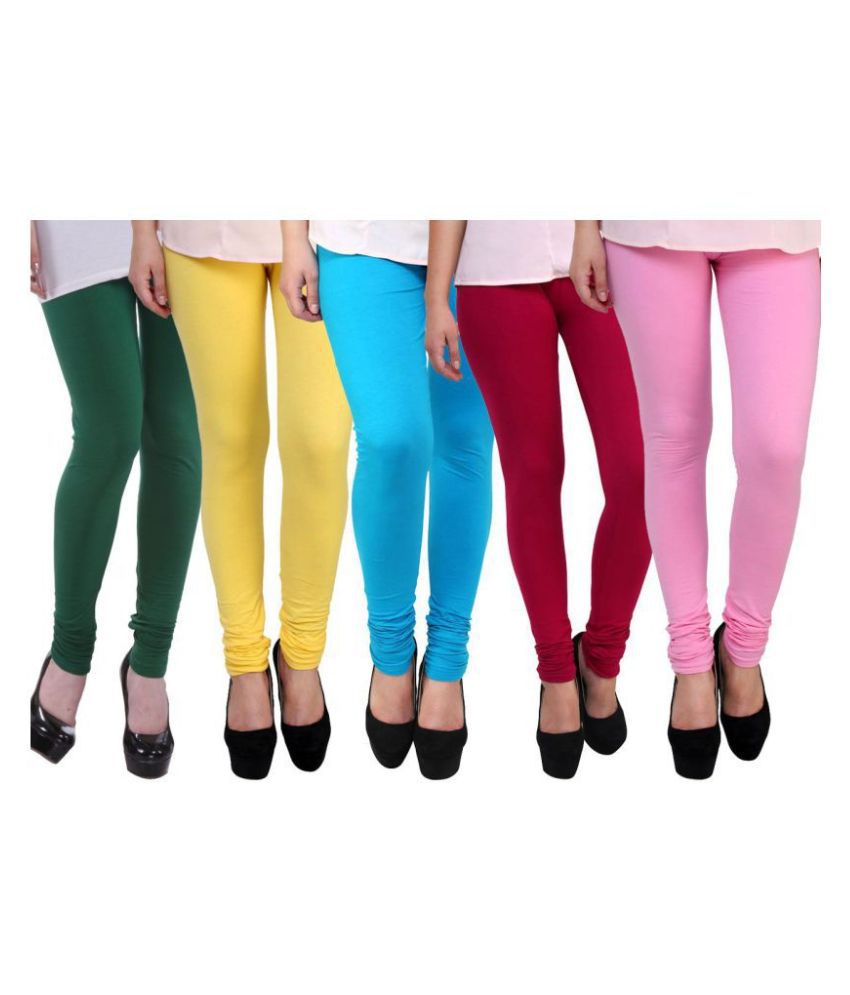     			FnMe Cotton Lycra Pack of 5 Leggings