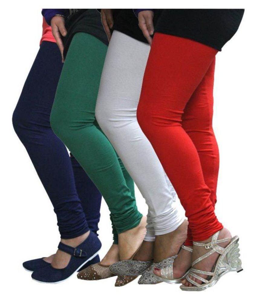 FnMe Cotton Lycra Pack of 4 Leggings