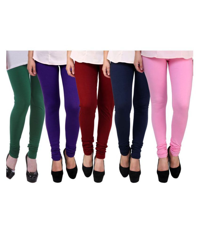     			FnMe Cotton Lycra Pack of 5 Leggings