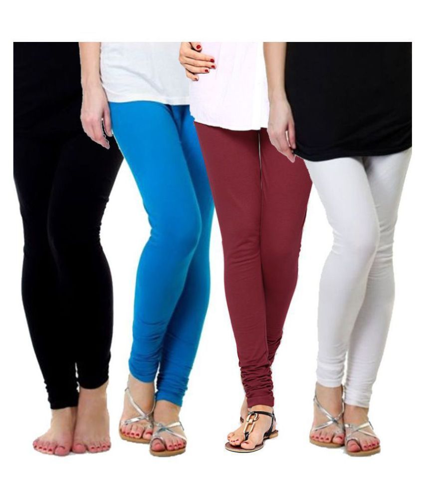     			FnMe Cotton Lycra Pack of 4 Leggings