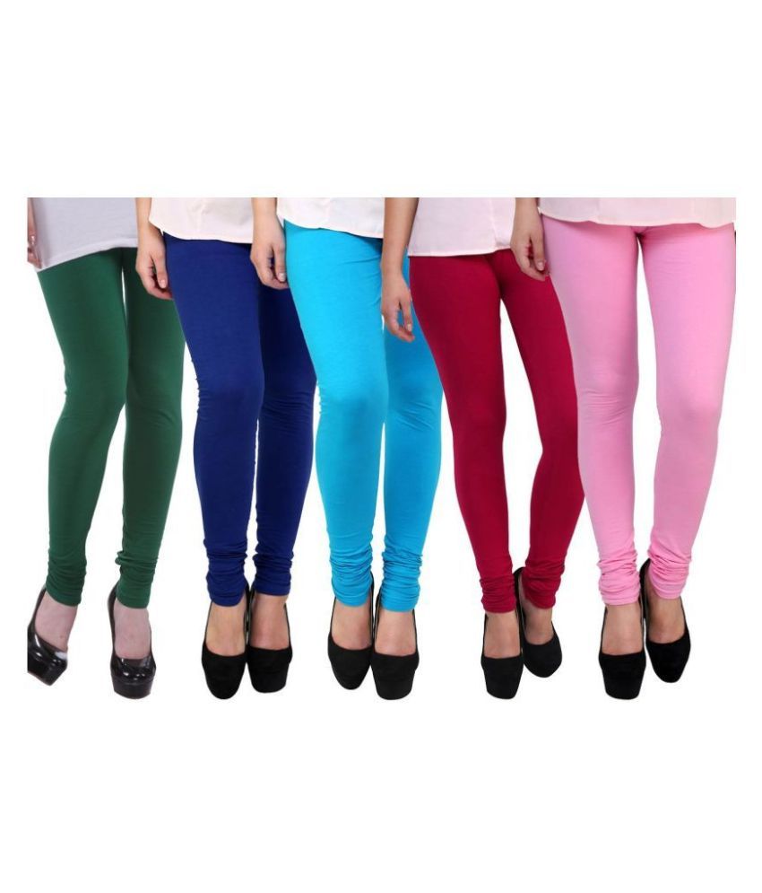     			FnMe Cotton Lycra Pack of 5 Leggings