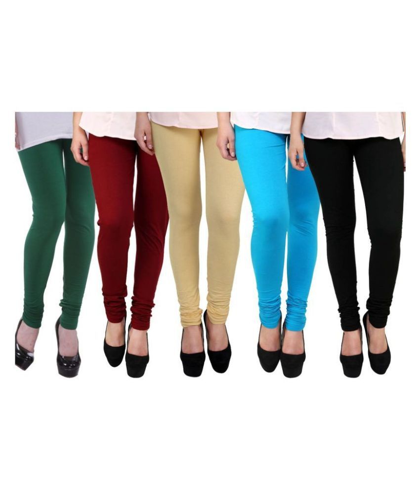     			FnMe Cotton Lycra Pack of 5 Leggings