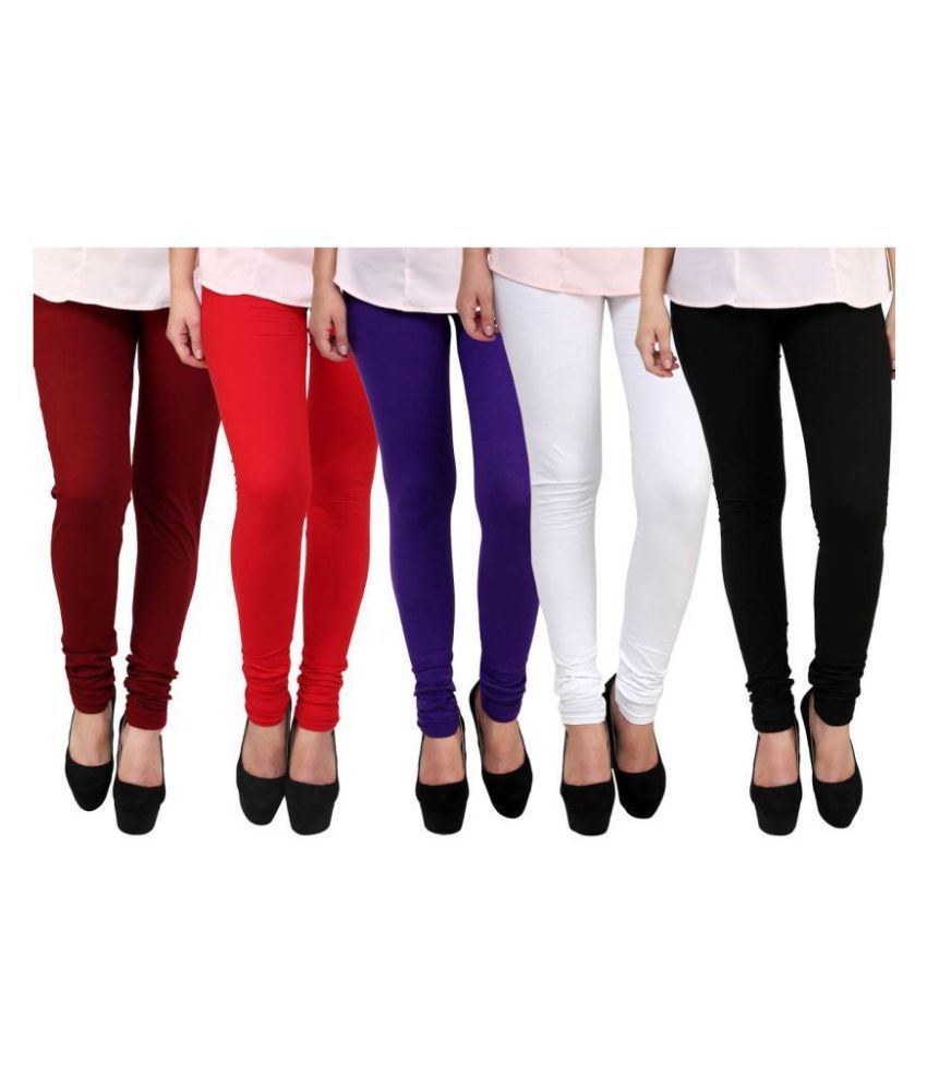     			FnMe Cotton Lycra Pack of 5 Leggings