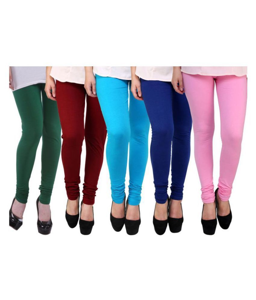     			FnMe Cotton Lycra Pack of 5 Leggings