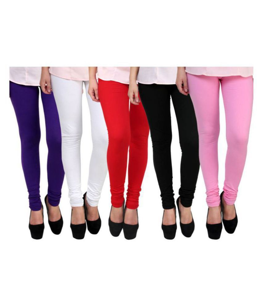     			FnMe Cotton Lycra Pack of 5 Leggings