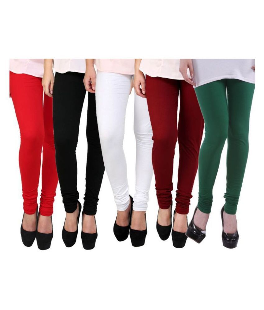     			FnMe Cotton Lycra Pack of 5 Leggings