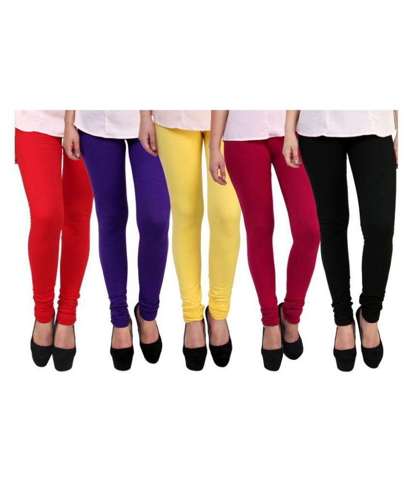     			FnMe Cotton Lycra Pack of 5 Leggings