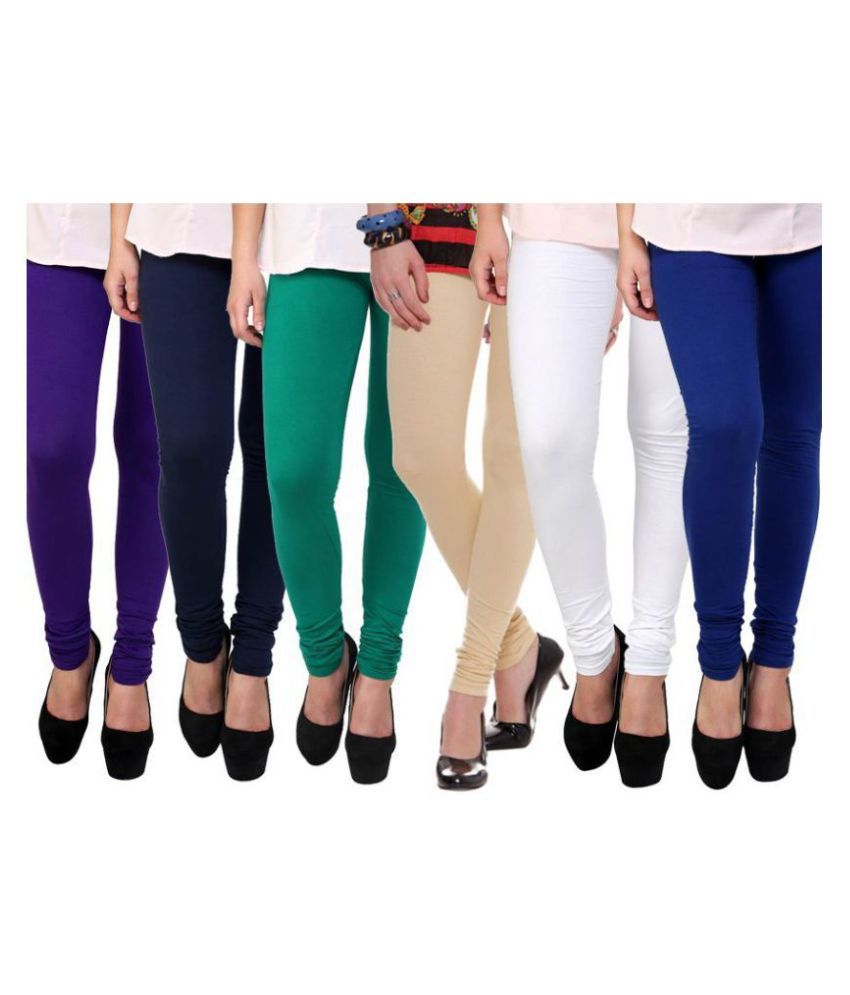     			FnMe Cotton Lycra Pack of 6 Leggings