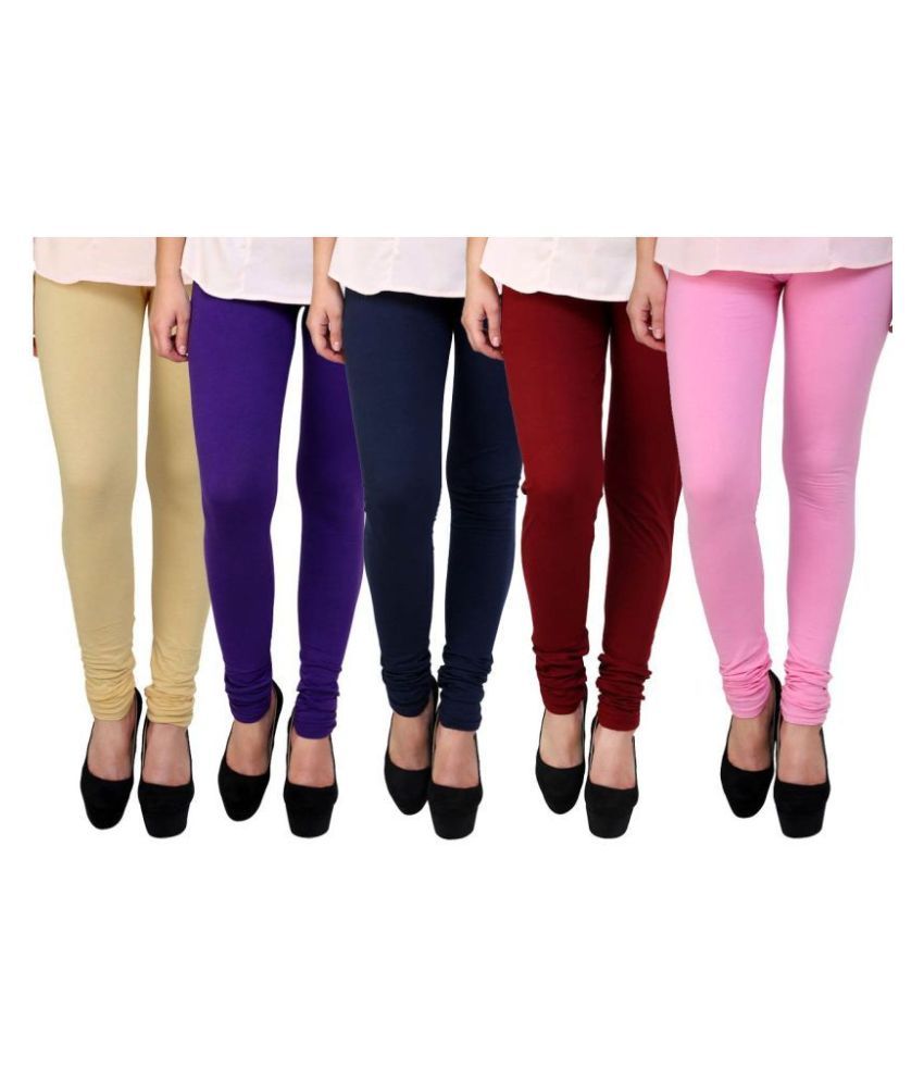     			FnMe Cotton Lycra Pack of 5 Leggings