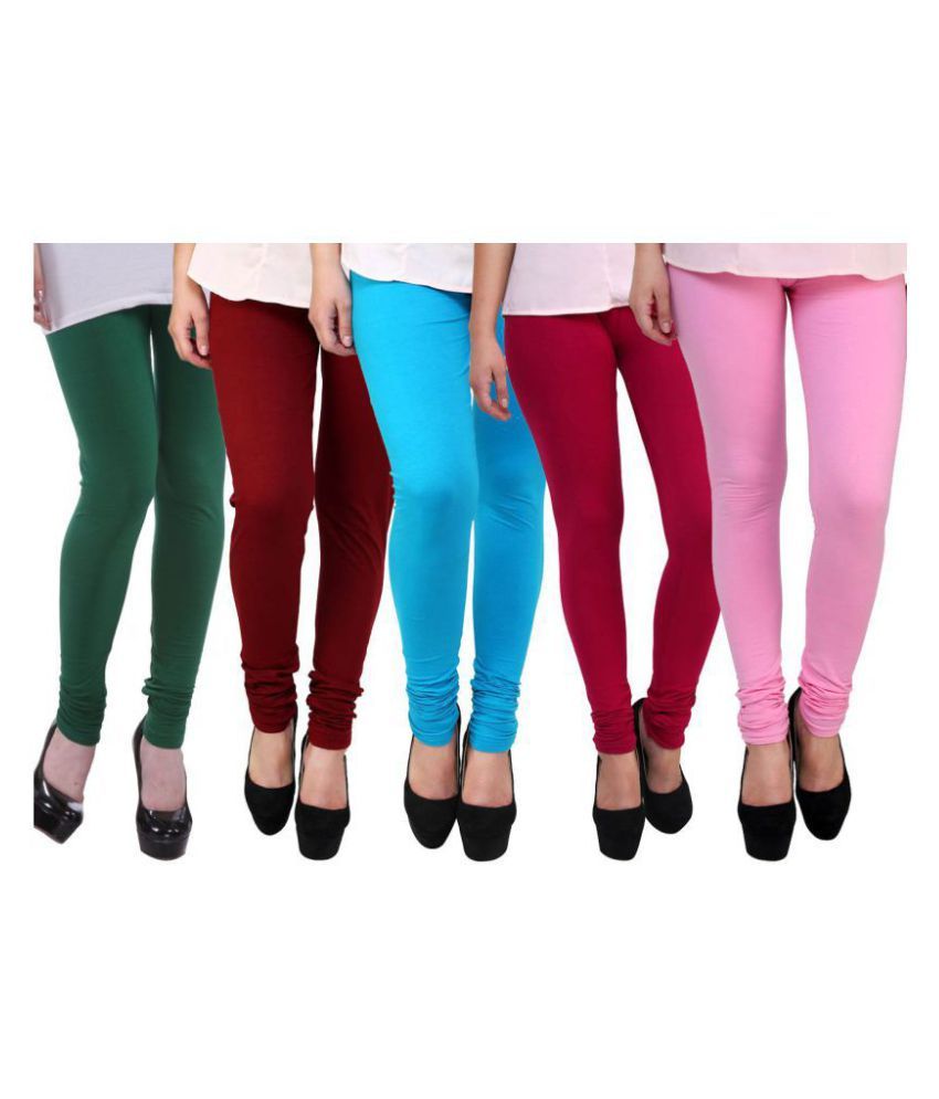     			FnMe Cotton Lycra Pack of 5 Leggings