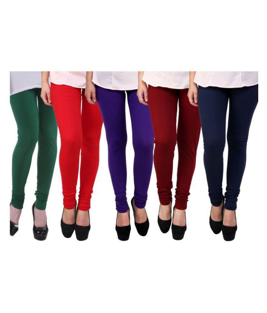     			FnMe Cotton Lycra Pack of 5 Leggings