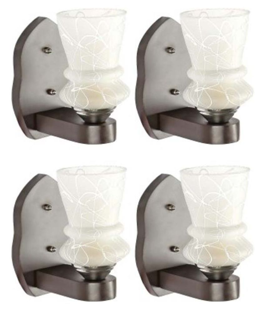     			AFAST Decorative & Designer Glass Wall Light White - Pack of 4