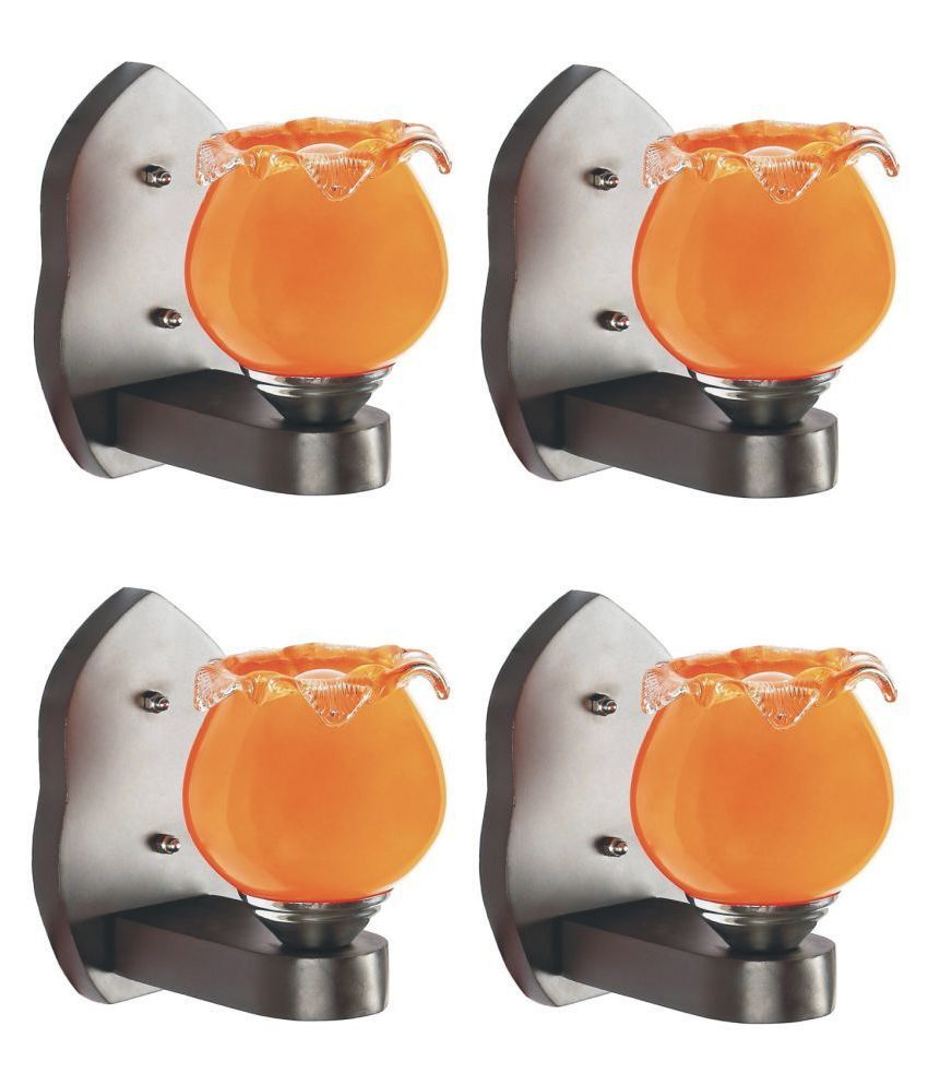     			AFAST Decorative & Designer Glass Wall Light Orange - Pack of 4